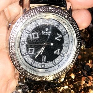 Real diamond men Watch not CZ no fake stones gift for him anniversary wedding